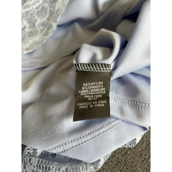 Periwinkle Blue Dress with Sweetheart Neckline and Lace Overlay- Size Medium - Picture 3 of 4